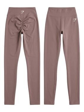 GYMSHARK Adapt Camo Seamless Scrunch Butt High Waisted Leggings Rose Brown S